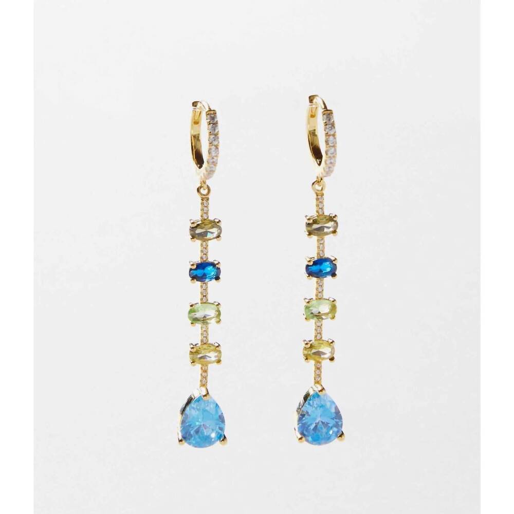 NEW NATIVE GEM women's multi gemstone drop earrings in azure